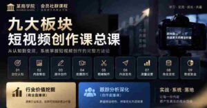 深度解读:商学院独家社群课程,全方位短视频制作攻略,揭示行业金点(直播解析课程),跟进深化解析(创意直播剖析)-中创网_分享创业项目_助您在家赚钱