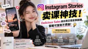 揭秘Instagram Stories课程销售秘诀！Delicious Sales传授轻松日入策略，复制即用，无需费心！【独家双语讲解-中创网_分享创业项目_助您在家赚钱
