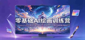 零基础AI绘画训练营:Midjourney与香蕉实操,商业工作流,个人风格IP插画案例解析-中创网_分享创业项目_助您在家赚钱