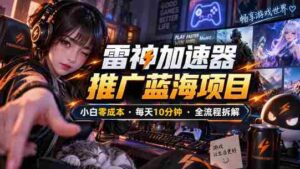 雷神加速器推广5.0实操教程：口令图文玩法全流程拆解（零成本·每天10分钟）-中创网_分享创业项目_助您在家赚钱