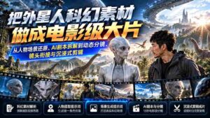 将科幻外星人元素打造成为电影巨制:全方位重现角色与场景、AI剧本剖析、动态分镜制作、镜头过渡与沉浸式剪辑技艺-中创网_分享创业项目_助您在家赚钱