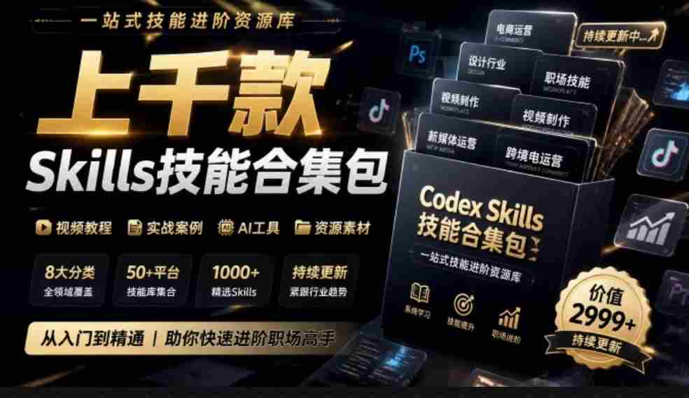 这一次必藏无疑！上万AI技能被一次性打包，为AI工具搭建起全方位的技能仓库-中创网_分享创业项目_助您在家赚钱