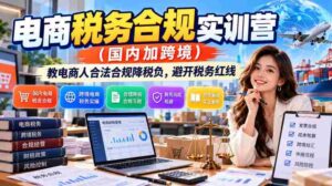 电商税务规范培训营:助力国内跨境电商合法减税,安全绕过税务风险边界-中创网_分享创业项目_助您在家赚钱