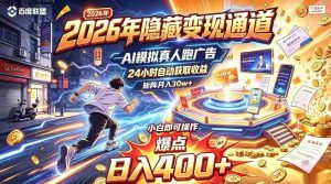 2026年告别自媒体苦战,解锁神秘盈利途径,AI技术打造真人广告自动运行,新手轻松上手,日赚400不是梦,矩阵式经营月入30万+大揭秘!-中创网_分享创业项目_助您在家赚钱