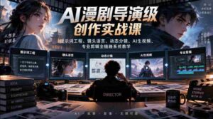 AI漫剧导演级创作实战课|提示词工程、镜头语言、动态分镜、AI生视频、专业剪辑全链路系统教学-中创网_分享创业项目_助您在家赚钱