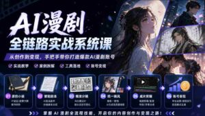 AI漫剧全链路实战系统课｜原创小说、智能剧本、精准分镜、统一画风、成片剪辑、账号变现实操教学-中创网_分享创业项目_助您在家赚钱
