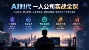 AI时代一人公司实战全课|认知破局、商业定位、AI工具赋能、现金流打造、资本跃迁五维落地体系-中创网_分享创业项目_助您在家赚钱