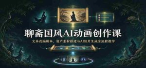 聊斋国风AI动画创作课:文本改编剧本,资产素材搭建与AI短片生成全流程教学-中创网_分享创业项目_助您在家赚钱