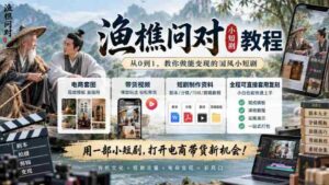 渔樵互动揭秘短视频制作攻略：涵盖电商素材、直播带货，现学现用轻松复制-中创网_分享创业项目_助您在家赚钱