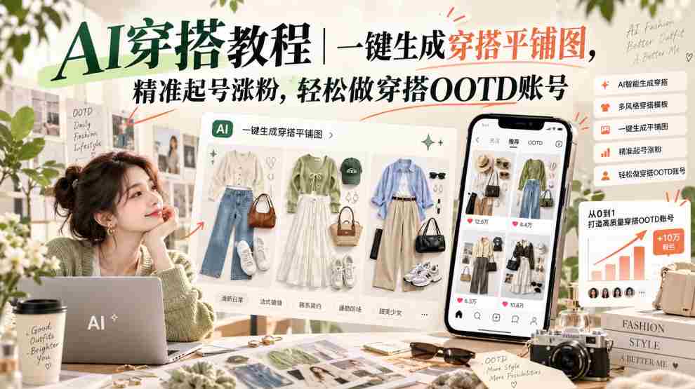 智能搭配指南：轻松制作穿搭效果图，快速吸粉增粉，打造个人时尚穿搭账号-中创网_分享创业项目_助您在家赚钱