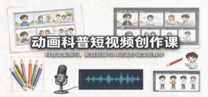 动画科普短视频创作课:科普文案撰写,配音剪辑与AI动画分镜实战教学-中创网_分享创业项目_助您在家赚钱