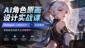 AI角色原画设计实战课|Holopix AI智能创作+PS手绘精修,零基础游戏美术全流程教学-中创网_分享创业项目_助您在家赚钱