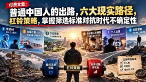 付费文章:普通中国人的出路,六大现实路径,杠铃策略,掌握筛选标准对抗时代不确定性-中创网_分享创业项目_助您在家赚钱