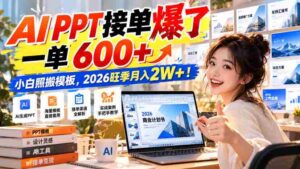 AI幻灯片制作订单热潮涌动,单笔收益超600元,新手轻松复制模板,2026年高峰期月入轻松突破2万!-中创网_分享创业项目_助您在家赚钱