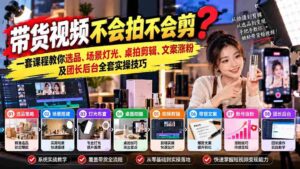 轻松掌握带货视频制作秘籍:从选品到涨粉,全方位实操课程助你一臂之力-中创网_分享创业项目_助您在家赚钱