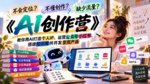 迷失方向?缺乏灵感?流量难觅?《AI创作营》助你学会AI技术,塑造个人品牌,玩转公众号小红书,构建知识体系,实现产品盈利-中创网_分享创业项目_助您在家赚钱