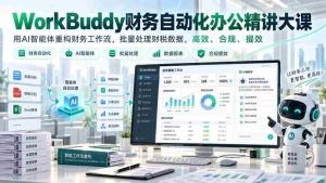 AI赋能财务革新,WorkBuddy自动化课程深度解析,智能优化工作流程,批量处理财务数据,效率与合规双提升-中创网_分享创业项目_助您在家赚钱