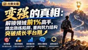 揭秘付费内容：探寻变强秘诀，跨越领域顶尖高手，摆脱技能固化困境，重塑奋斗蓝图，突破成长瓶颈-中创网_分享创业项目_助您在家赚钱