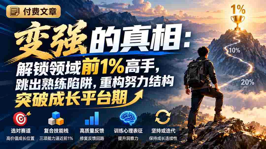 揭秘付费内容：探寻变强秘诀，跨越领域顶尖高手，摆脱技能固化困境，重塑奋斗蓝图，突破成长瓶颈-中创网_分享创业项目_助您在家赚钱