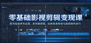 影视剪辑新手速成指南:打造高颜值账号,掌握多元剪辑风格,轻松驾驭特效混剪艺术-中创网_分享创业项目_助您在家赚钱