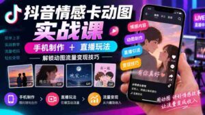 揭秘抖音情感动图制作与直播营销之道,手机操作轻松实现流量变现-中创网_分享创业项目_助您在家赚钱