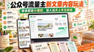 探索公众号流量主新攻略：轻松创作，篇篇爆款，新手速成，即刻盈利-中创网_分享创业项目_助您在家赚钱
