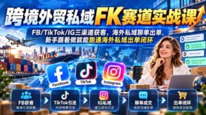 实战攻略：征战跨境电商私域市场，掌握FB、TikTok、IG多平台吸粉技巧，轻松实现海外私域订单转化全链路-中创网_分享创业项目_助您在家赚钱