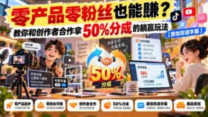 无门槛合作】无需粉丝也能盈利?揭秘创作者分成合作,轻松躺赚50%的秘诀【独家双语讲解-中创网_分享创业项目_助您在家赚钱