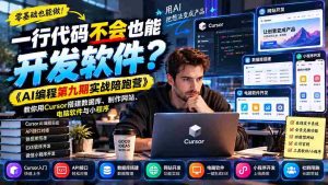 只需一招,编程小白也能轻松打造软件!《AI编程实战营第九季》带你轻松用Cursor构建数据库、网站、电脑应用和小程序-中创网_分享创业项目_助您在家赚钱