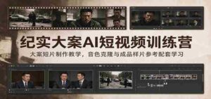 纪实大案AI短视频训练营:大案短片制作教学,音色克隆与成品样片参考配套学习-中创网_分享创业项目_助您在家赚钱