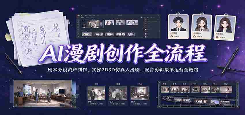 揭秘AI助力下的漫剧制作全过程：从剧本到分镜，再到2D3D仿真人制作，配音剪辑，接单运营，一网打尽全产业链实操技巧-中创网_分享创业项目_助您在家赚钱