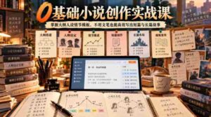 0基础小说创作实战课|掌握大纲人设情节模板,不用文笔也能高效写出短篇与长篇故事-中创网_分享创业项目_助您在家赚钱