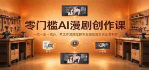 零门槛AI漫剧创作课:一文一生一成片,单工作流搞定脚本生图配音剪辑全套制作-中创网_分享创业项目_助您在家赚钱