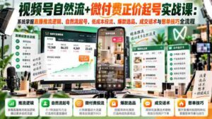 视频号自然流+微付费正价起号实战课:系统掌握直播推流逻辑、自然流起号、低成本投流、爆款选品、成交话术与憋单技巧全流程-中创网_分享创业项目_助您在家赚钱