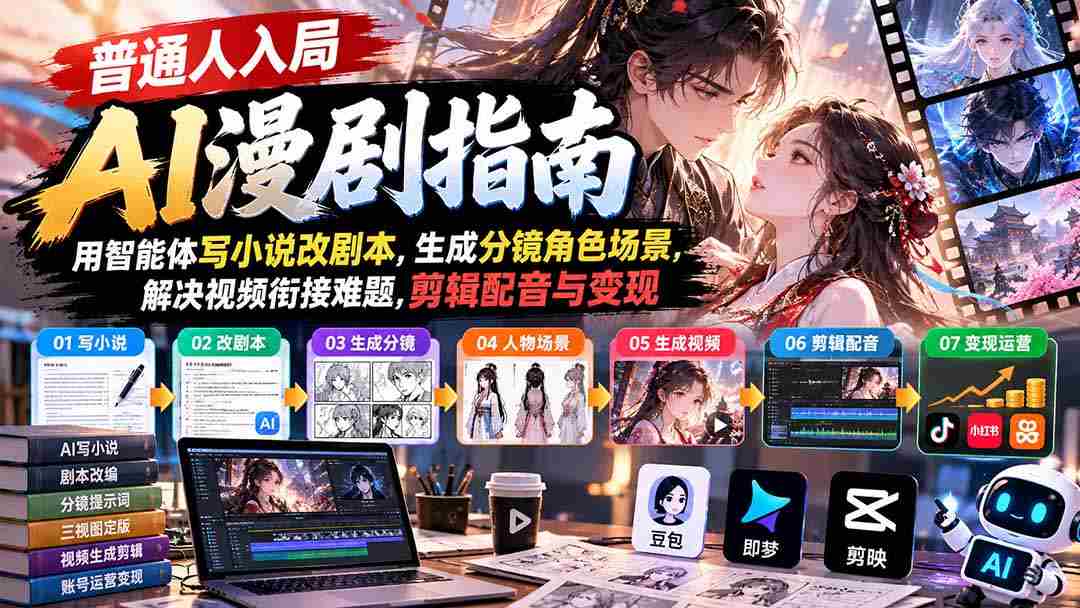 揭秘：AI漫剧创作全攻略：借助智能体打造小说剧本，生成分镜与场景，轻松解决视频剪辑难题，实现配音与盈利之路-中创网_分享创业项目_助您在家赚钱