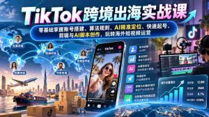 短视频跨境攻略:从零开始,解锁TikTok账号运营、算法精通、AI智能定位、高效起号技巧、剪辑与AI脚本制作,轻松驾驭国际短视频市场-中创网_分享创业项目_助您在家赚钱