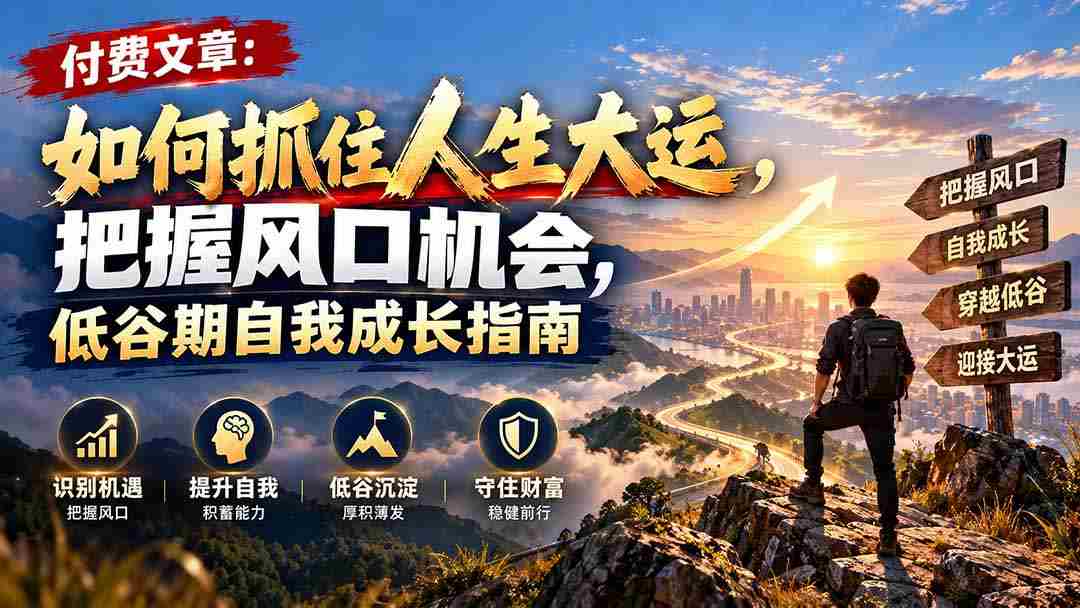 深度解析：解锁人生巅峰，掌握时运脉动，逆境突破之道全攻略-中创网_分享创业项目_助您在家赚钱