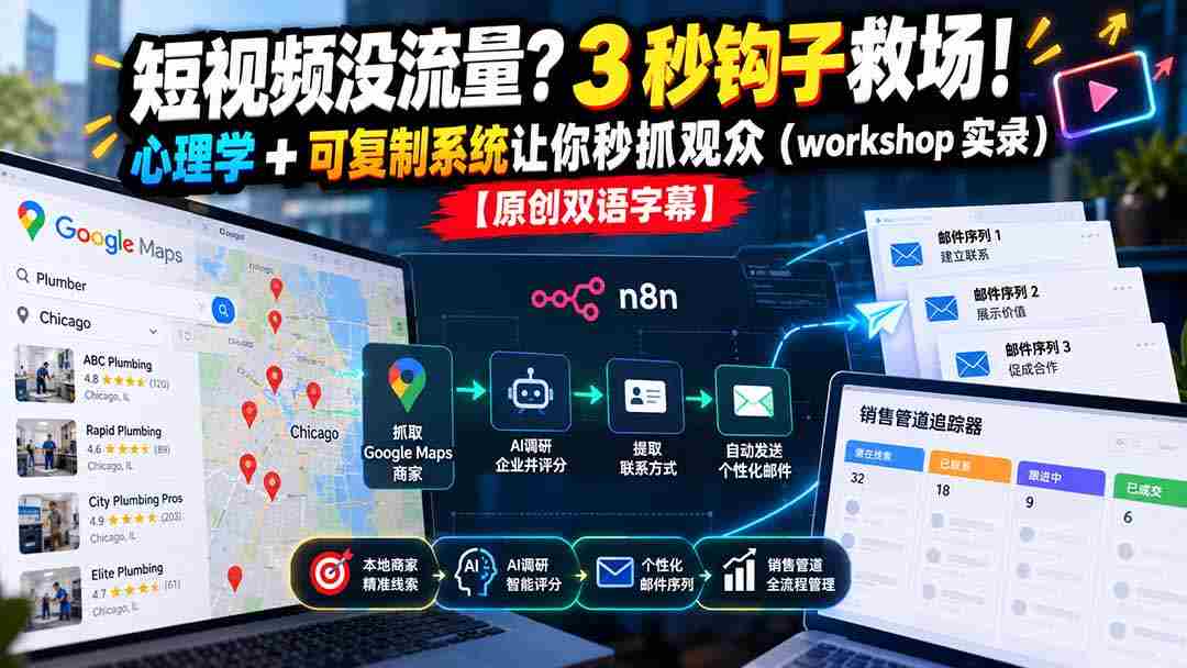 流量枯竭短视频？掌握3秒关键钩子，心理学结合复制策略，轻松锁定观众眼球（现场workshop精彩回顾）【独家双语呈现-中创网_分享创业项目_助您在家赚钱