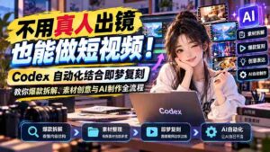 不用真人出镜也能做短视频!Codex自动化结合即梦复刻,教你爆款拆解、素材创意与AI制作全流程-中创网_分享创业项目_助您在家赚钱