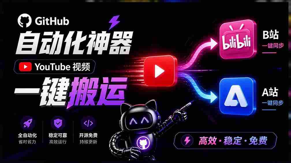 Github上闷声搞事的自动化神器，YouTube视频全流程搬到B站和A站，像发朋友圈一样简单Y2A-Auto-中创网_分享创业项目_助您在家赚钱