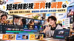 影视混剪达人速成班:笑料百出/剧情跌宕/混剪高手争霸,从基础剪辑到高级特效,再到账号运营,全方位一站式掌握-中创网_分享创业项目_助您在家赚钱