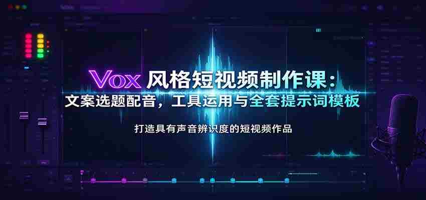 Vox风格短视频制作课：文案选题配音，工具运用与全套提示词模板-中创网_分享创业项目_助您在家赚钱
