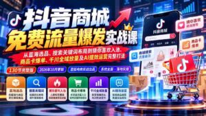 揭秘抖音免费流量攻略:从精准选品到爆品打造,一网打尽关键词优化、AI助力猜你喜欢策略,千川全域投放技巧!-中创网_分享创业项目_助您在家赚钱