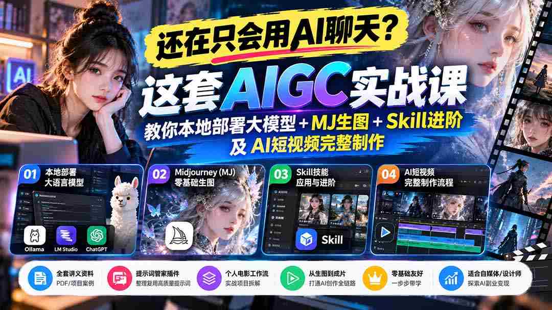 零基础进阶】解锁AIGC新境界：掌握本地部署大模型与AI创作全方位技巧-中创网_分享创业项目_助您在家赚钱