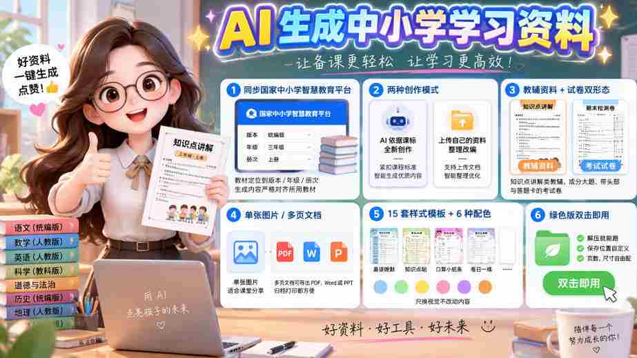 别再盲目选购教辅：紧跟国家中小学智慧平台，AI智能制作图文并茂的辅导资料与试卷-中创网_分享创业项目_助您在家赚钱