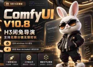 H3闲兔导演打造ComfyUI V10.8中文版,畅享无限创意,千余工作流轻松切换,动作与角色自由迁移,视频同步无忧,低显存轻松驾驭-中创网_分享创业项目_助您在家赚钱