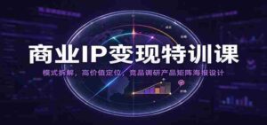 深度解锁商业IP变现密码:解析成功模式,精准定位高价值,深入分析竞品,构建产品矩阵与视觉海报-中创网_分享创业项目_助您在家赚钱