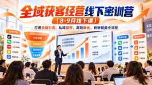 8-9月线下全域营销精英密训，全方位解锁引流、留存、转化与数据复盘之道-中创网_分享创业项目_助您在家赚钱