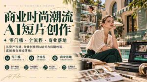 AI赋能时尚商业短片:零基础入手,全流程指导,助力商业成功,涵盖素材构建、镜头设计、AI音乐制作及后期制作,一站式教你实现商业价值!-中创网_分享创业项目_助您在家赚钱