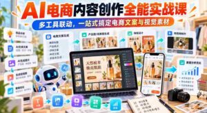 【无水印】AI电商内容创作全能实战课|多工具联动,一站式搞定电商文案与视觉素材-中创网_分享创业项目_助您在家赚钱